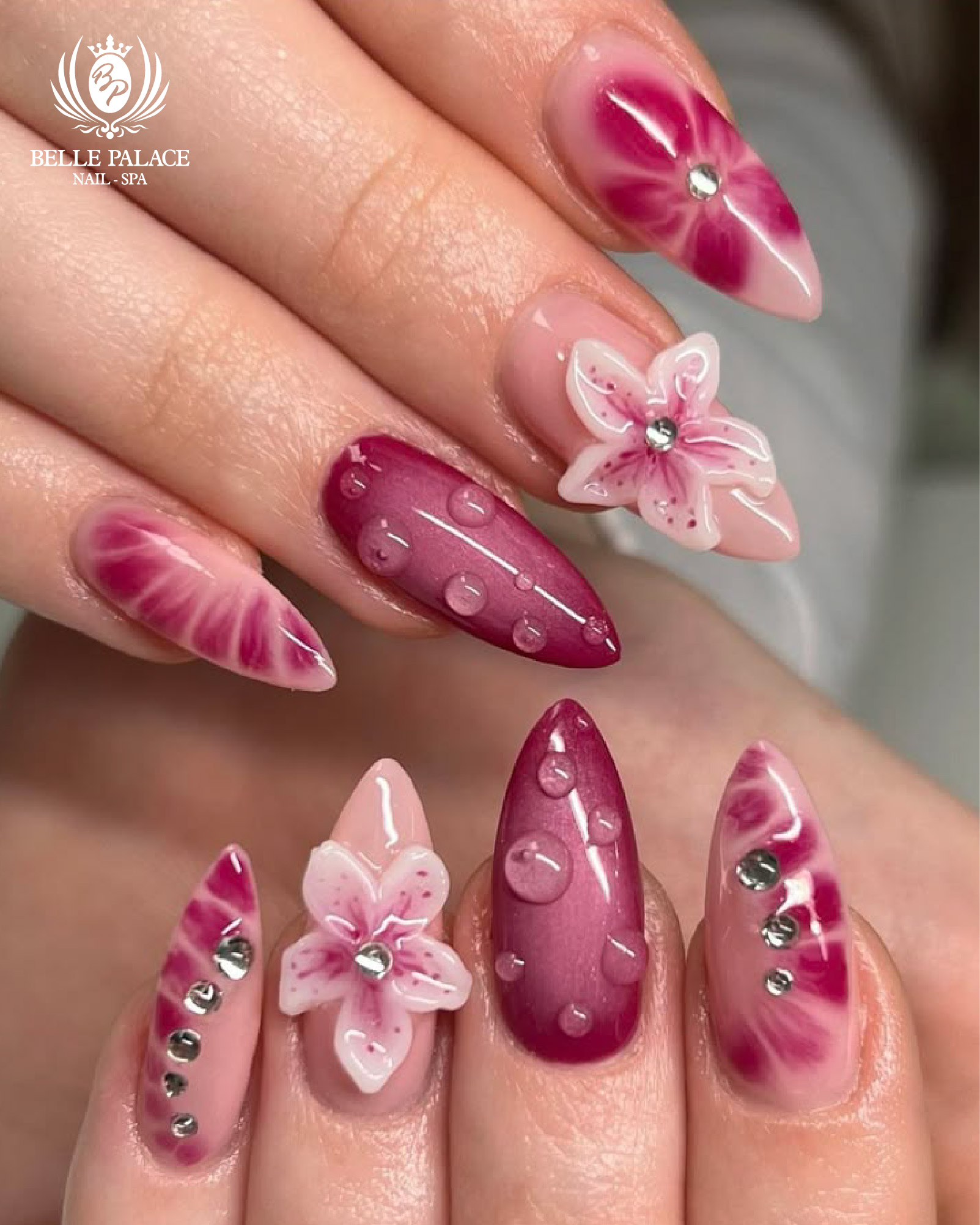 White nails with silver glitter tips